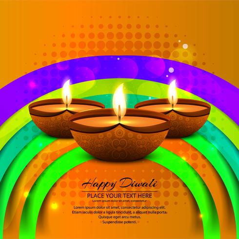 Glückliche diwali diya Öllampen-Festivalhintergrundillustration vektor