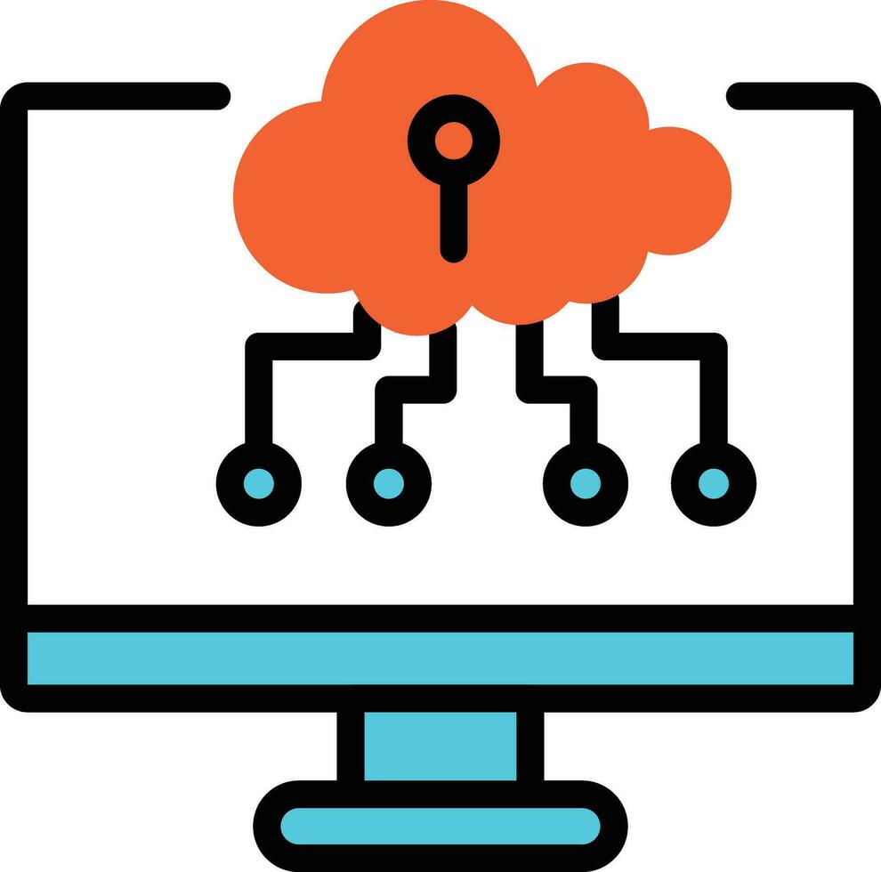 Monitor Wolke sperren Vektor Illustration auf ein hintergrund.premium Qualität symbole.vektor Symbole zum Konzept und Grafik Design.