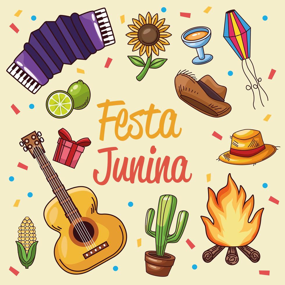 festa junina-kort vektor