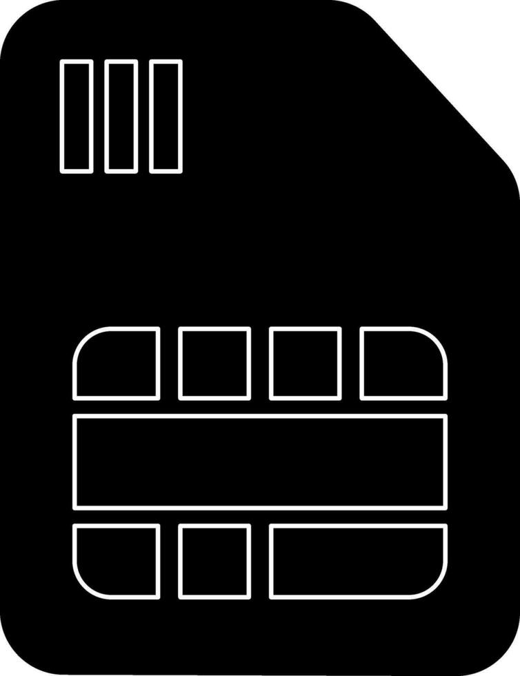 sim Karte Symbol im schwarz Stil zum Multimedia Konzept. vektor