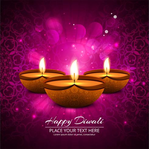 Glad diwali diya oljelampa festival bakgrunds illustration vektor