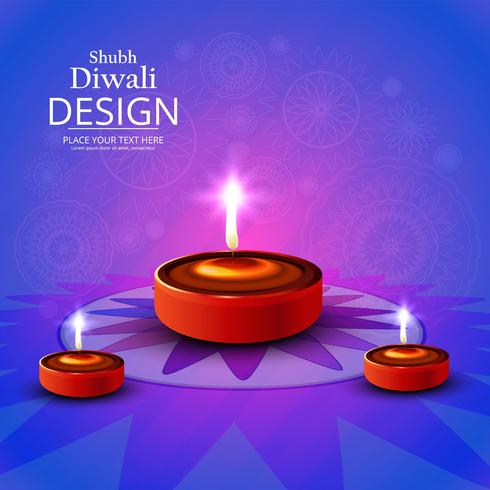 Glad diwali diya oljelampa festival bakgrunds illustration vektor