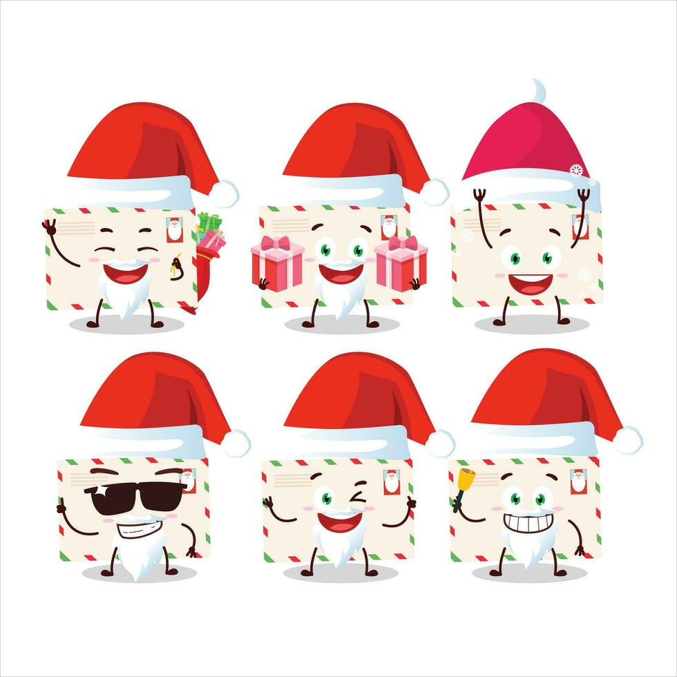 Santa claus Emoticons mit Santa Umschläge Karikatur Charakter vektor