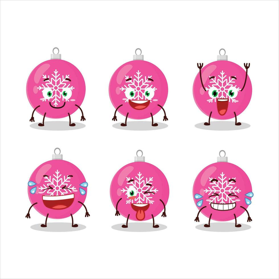 jul boll rosa tecknad serie karaktär med ledsen uttryck vektor