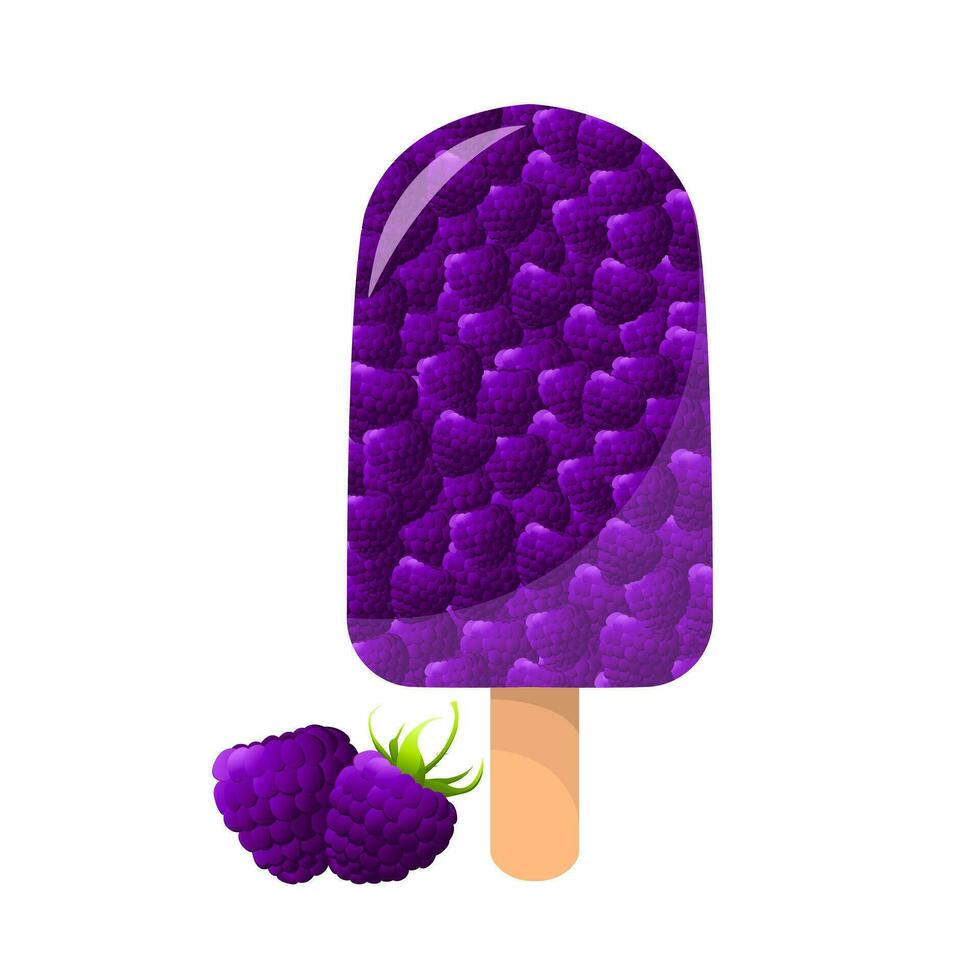 Brombeere Eis Creme. zum Aufkleber und t Hemd Design, Poster, Logos, Etiketten, Banner, Aufkleber, Produkt Verpackung Design, usw. Vektor Illustration