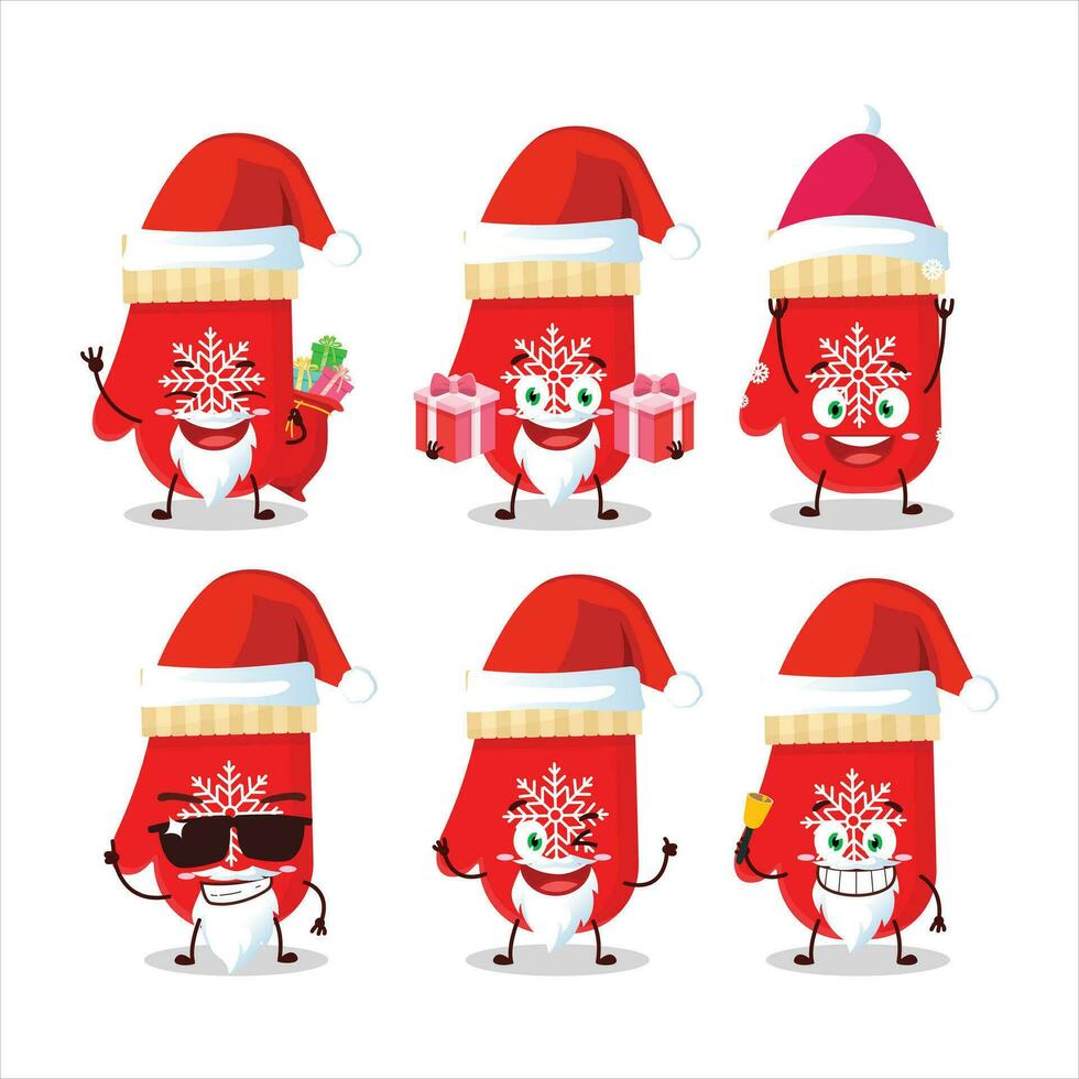 Santa claus Emoticons mit rot Handschuhe Karikatur Charakter vektor