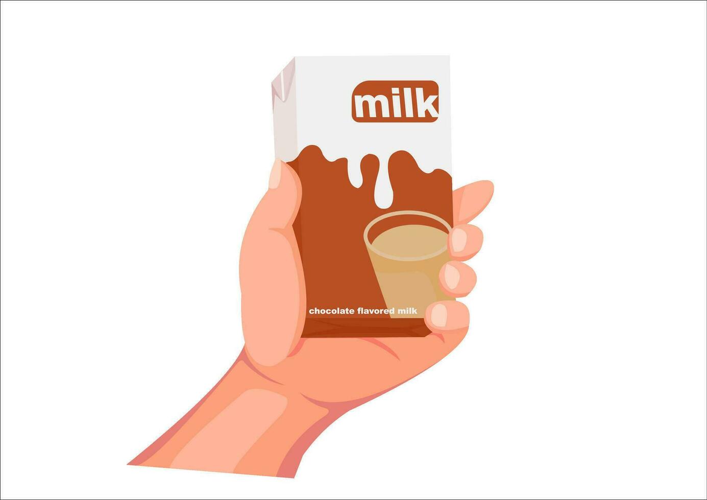 Vektor Illustration von ein Hand halten ein Milch Box