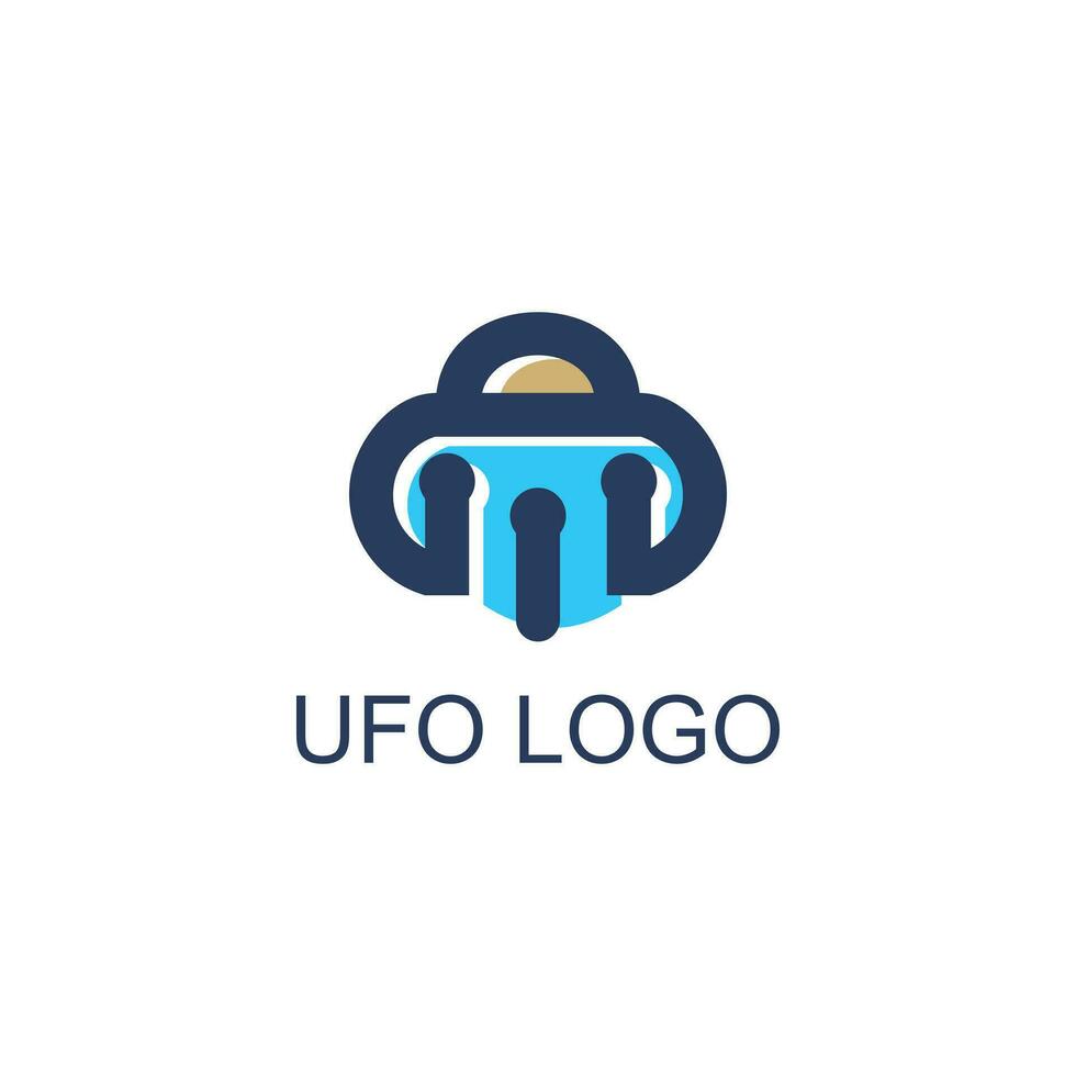 UFO logotyp vektor med kreativ modern aning begrepp
