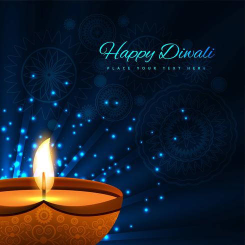 Glad diwali diya oljelampa festival bakgrunds illustration vektor