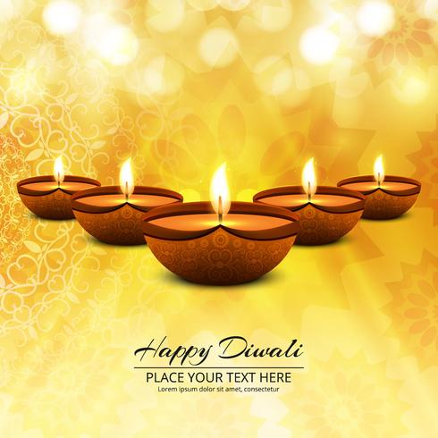 Glad diwali diya oljelampa festival bakgrunds illustration vektor