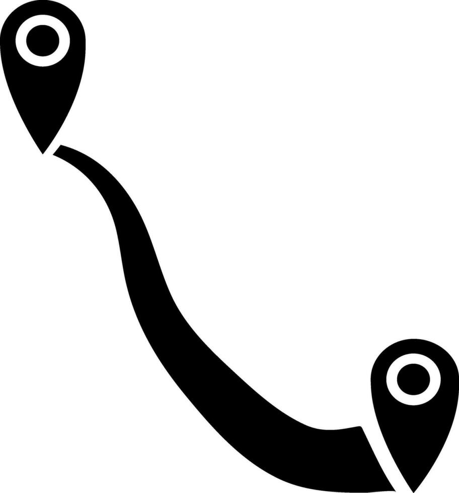 Route Ort Symbol mit Karte Zeiger. vektor