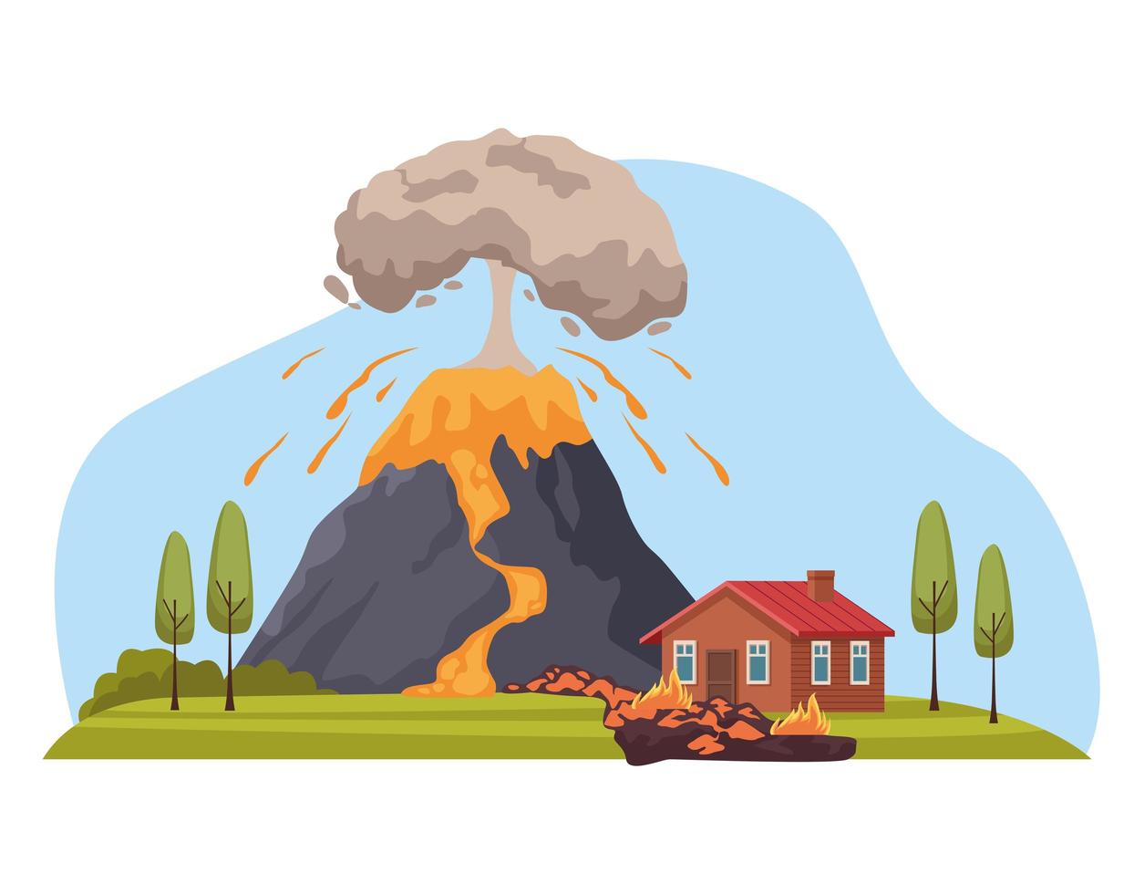 Vulkanausbruch Katastrophe vektor