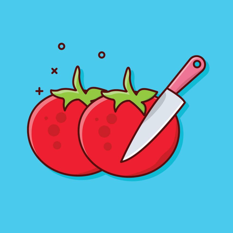 Tomate Schneiden Vektor Illustration auf ein hintergrund.premium Qualität symbole.vektor Symbole zum Konzept und Grafik Design.