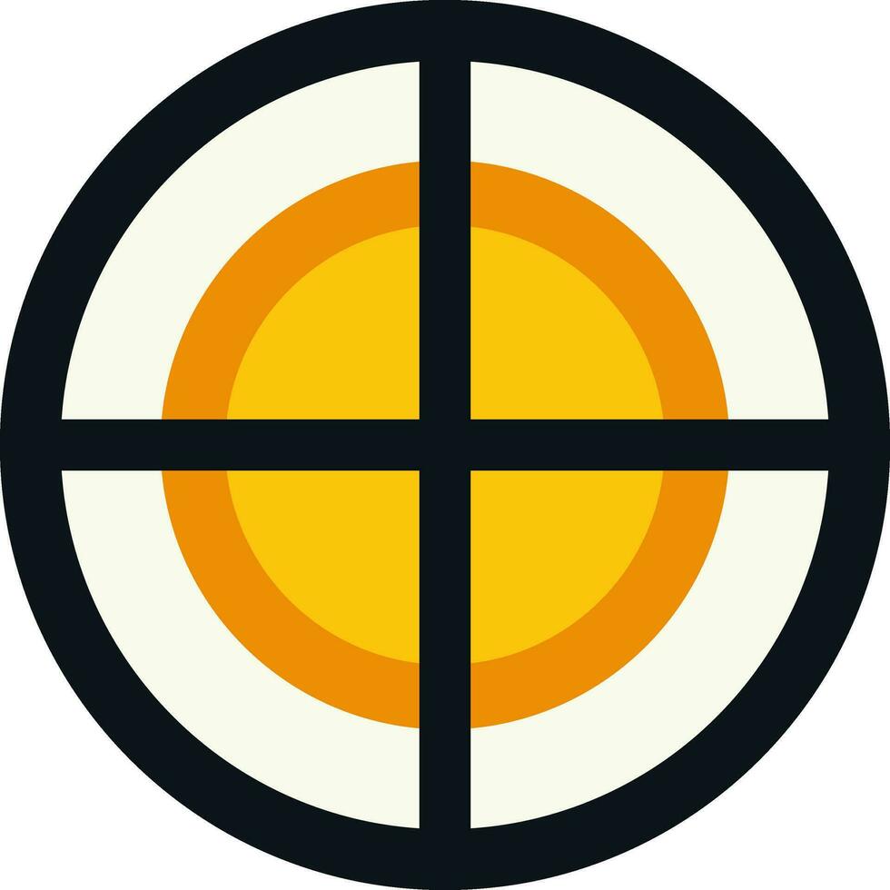 isoliert Ziel Symbol oder Symbol im Gelb und schwarz Farbe. vektor
