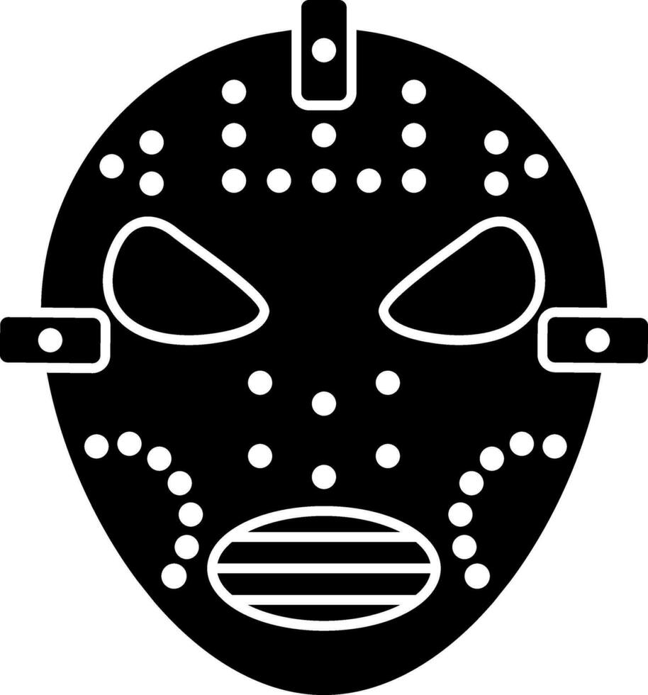 Glyphe Eishockey Maske Symbol oder Symbol. vektor