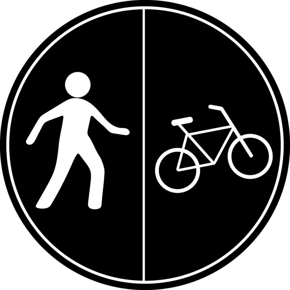 Fußgänger und Zyklus Straße Zeichen Tafel Symbol. vektor