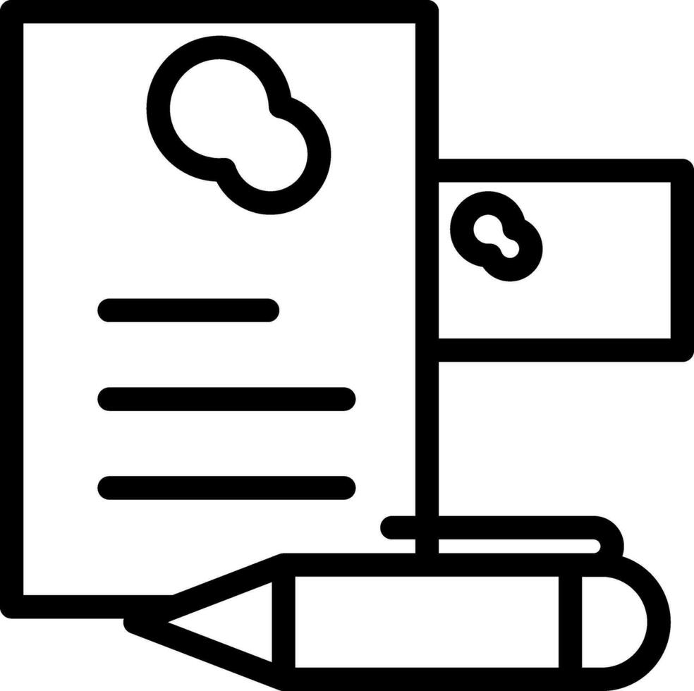 linjär stil papper och penna ikon eller symbol. vektor