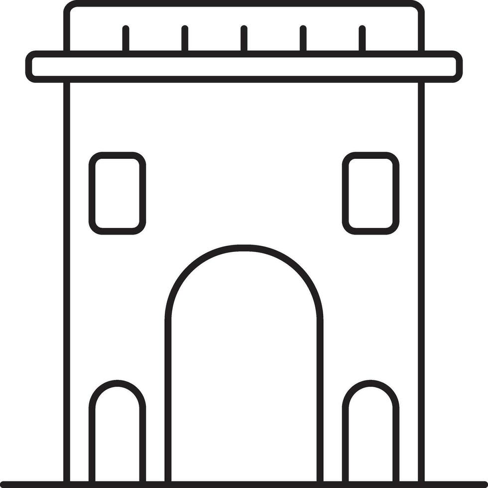 svart stroke illustration av Indien Port ikon. vektor