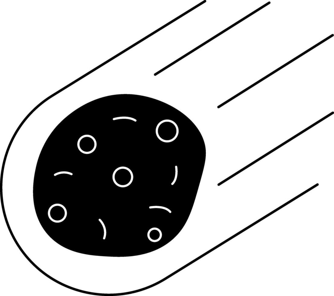Glyphe Meteorit Symbol im eben Stil. vektor