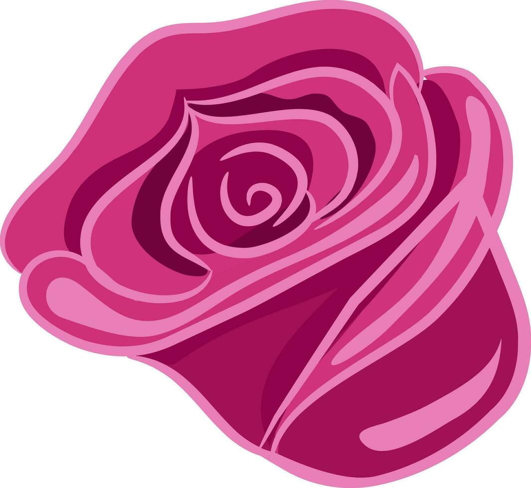 Rosa Rose isoliert auf weißem Hintergrund. vektor