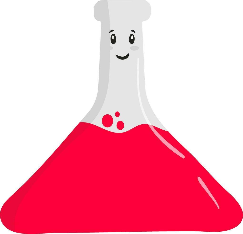 eben Illustration von süß Experiment Flasche rot Symbol. vektor