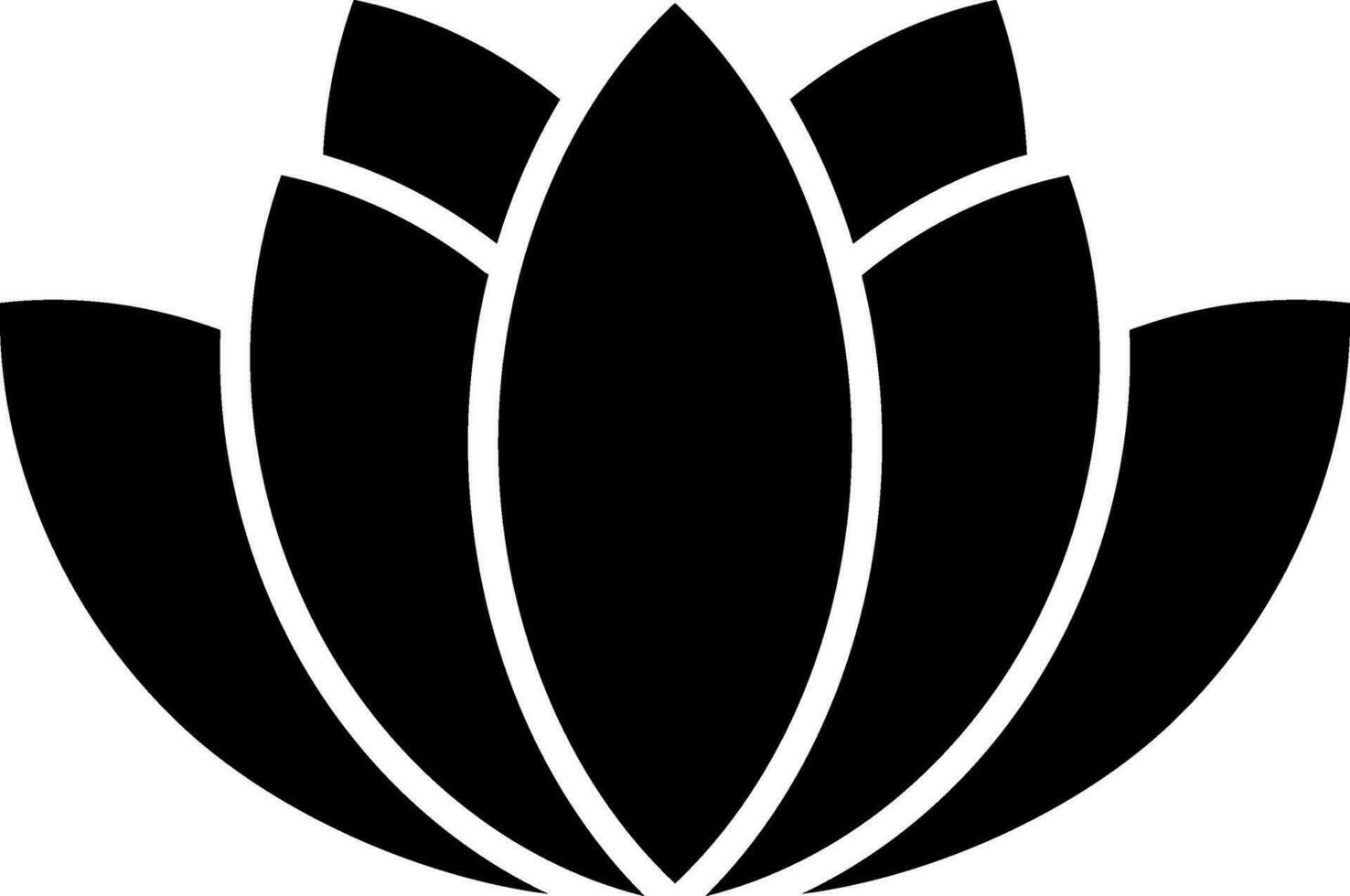 schwarz und Weiß Lotus Blume Symbol im eben Stil. vektor