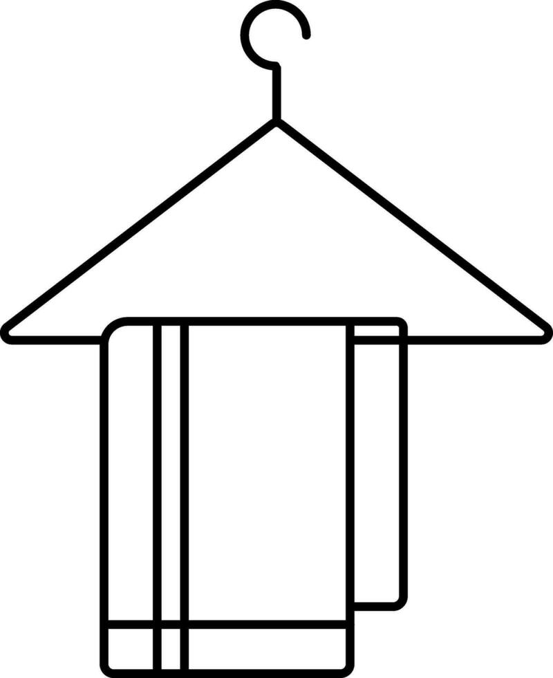 linje konst ikon av hängande handduk i platt stil. vektor