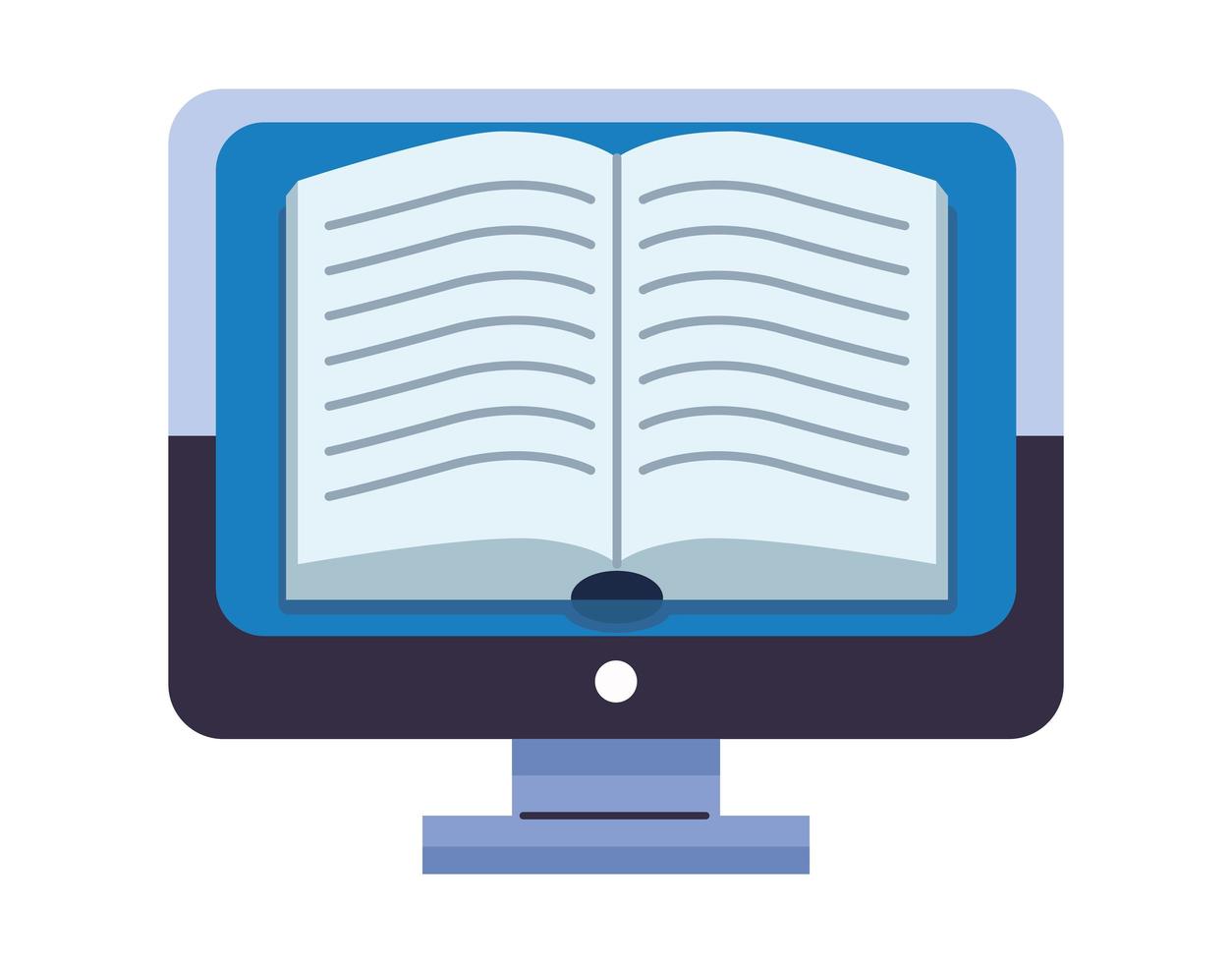 ebook öppen litteratur på skrivbordet vektor