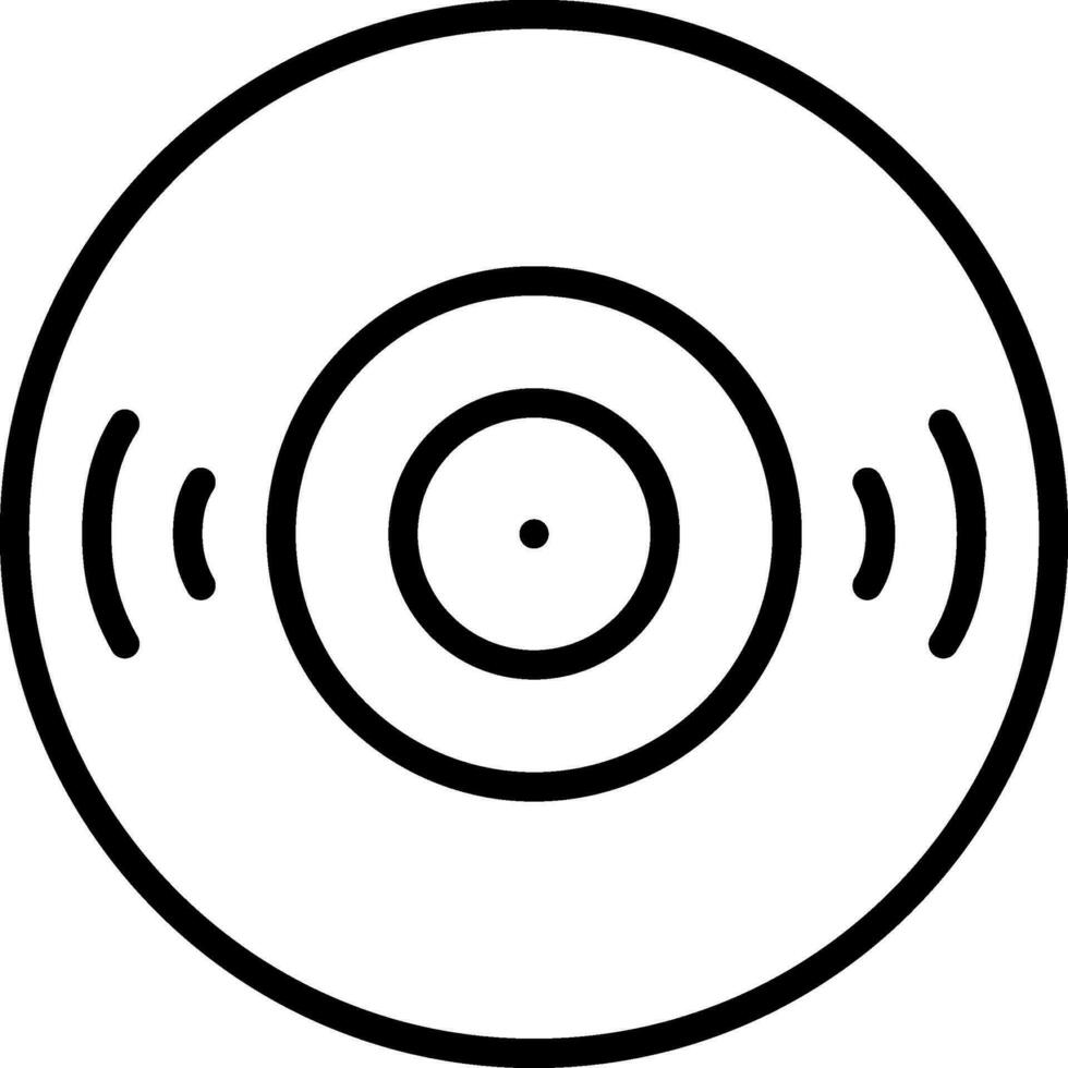 CD kompakt disk ikon i svart linje konst. vektor