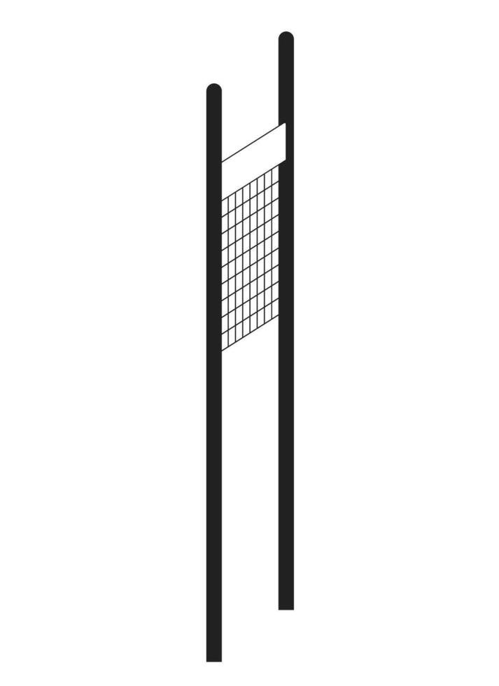 Volleyball Netz einfarbig eben Vektor Objekt. Sport Ausrüstung. Volleyball Gericht. Netz System. editierbar schwarz und Weiß dünn Linie Symbol. einfach Karikatur Clip Kunst Stelle Illustration zum Netz Grafik Design