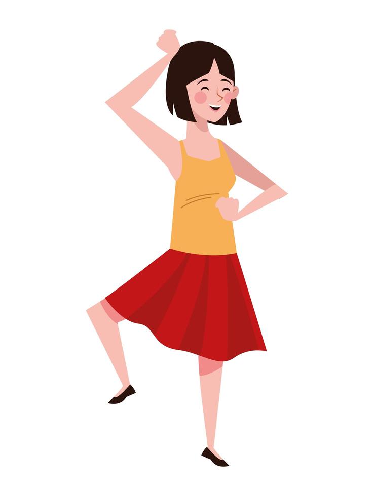 kvinna dans karaktär hälsosam livsstil vektor