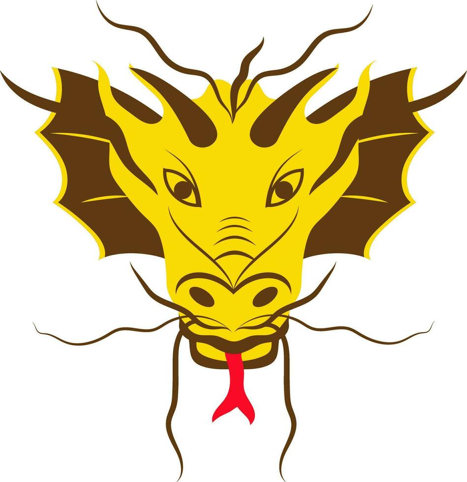 djur- av kinesisk zodian symbol i drake ansikte. vektor