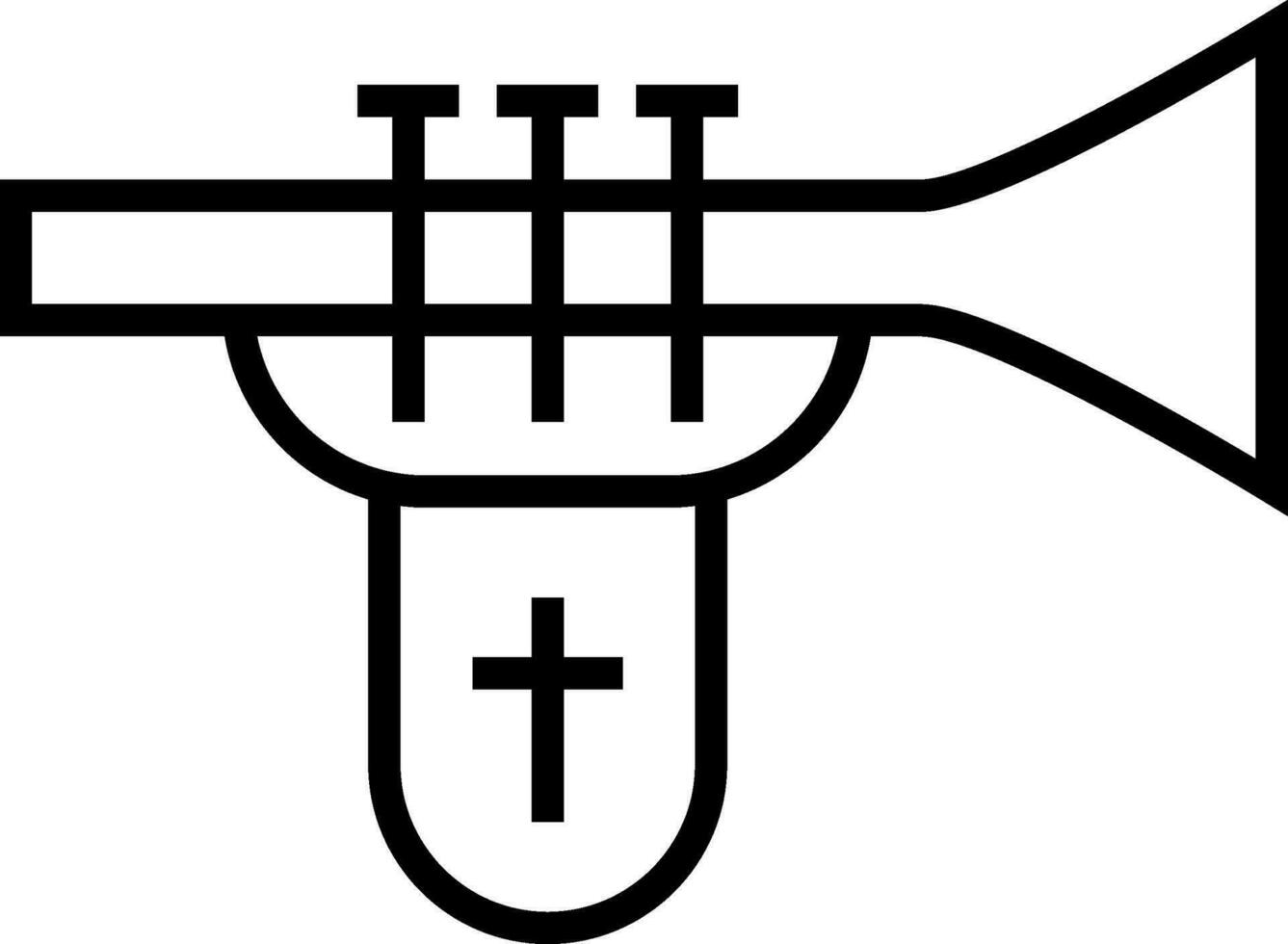 svart linje konst illustration av trumpet ikon. vektor