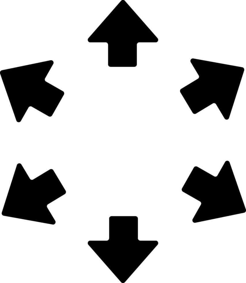 schwarz und Weiß Illustration von erweitern Symbol. vektor