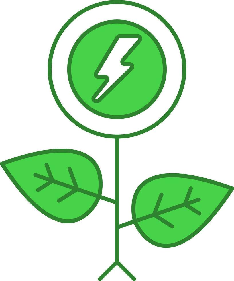 energi växt grön och vit ikon i platt stil. vektor