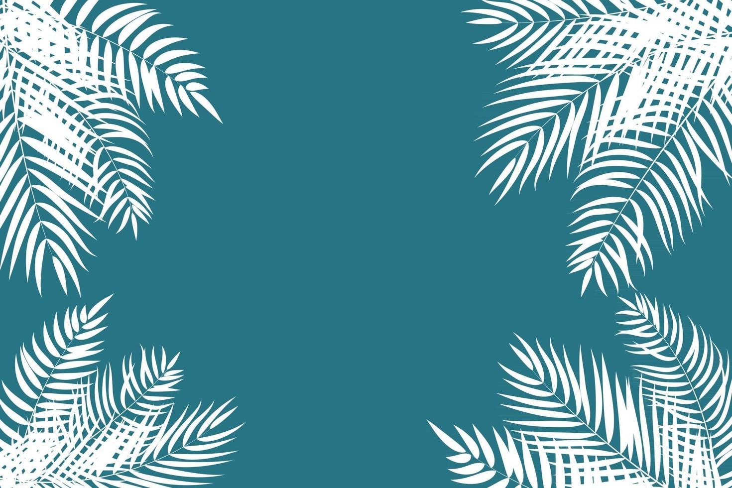 vacker palm lämnar silhuett bakgrund vektorillustration vektor