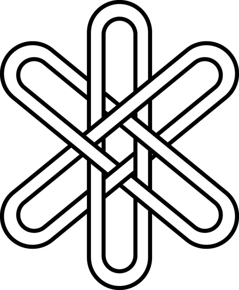 överlappande blomma ikon i linjär stil. vektor