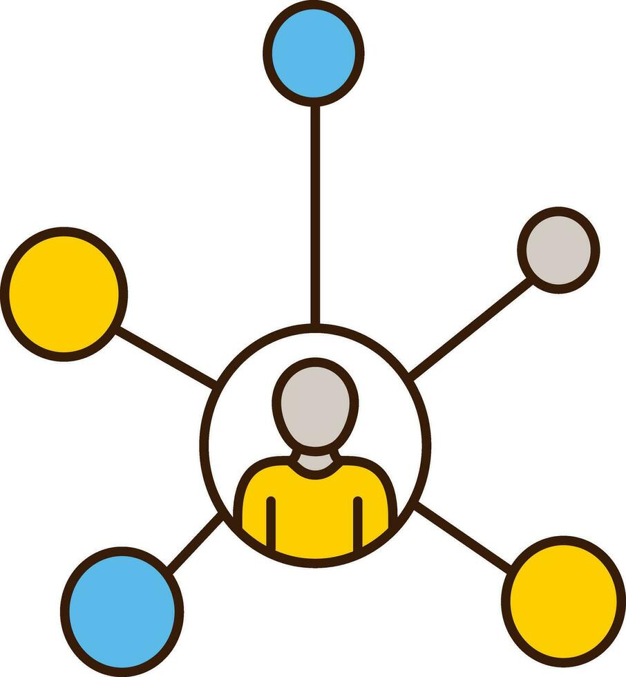 Illustration von Benutzer Netzwerk Symbol im eben Stil. vektor