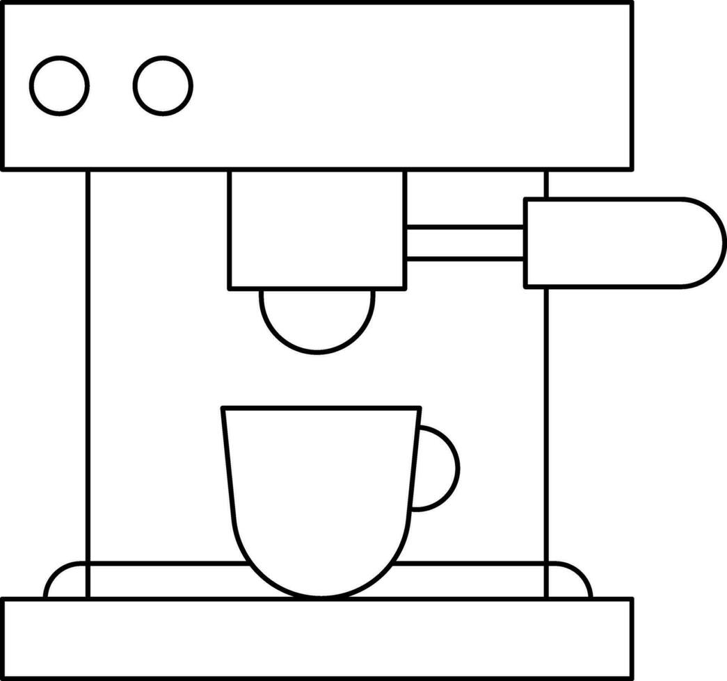 Illustration von Espresso Kaffee Maschine Symbol im schwarz Linie Kunst. vektor