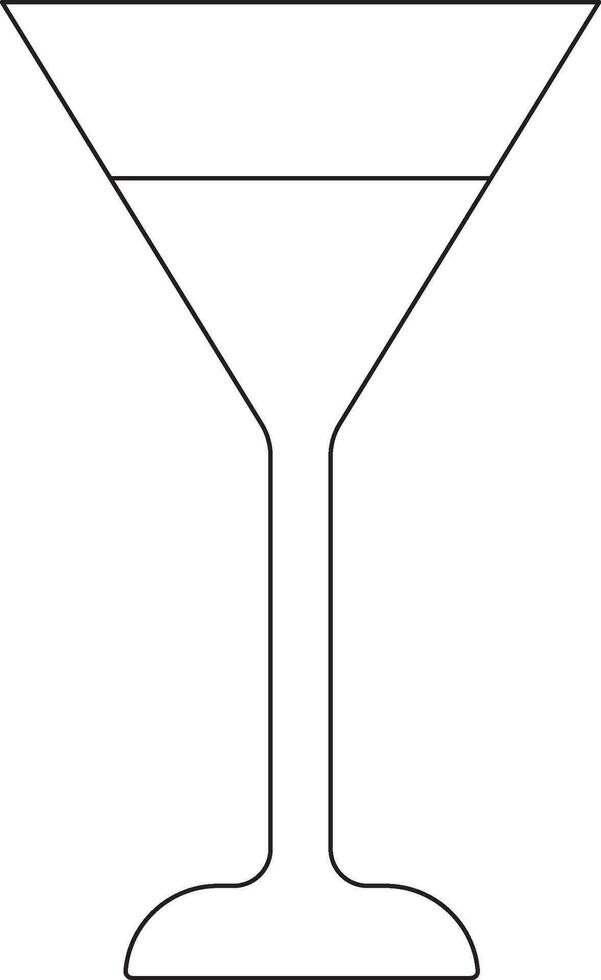 Martini glas ikon i svart linje konst. vektor