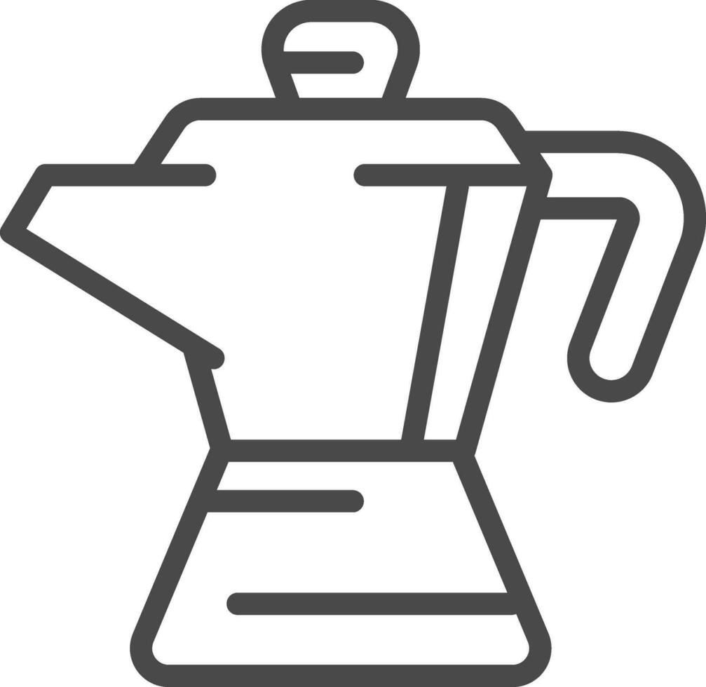 Kaffee Topf dünn Linie Kunst Symbol im eben Stil. vektor