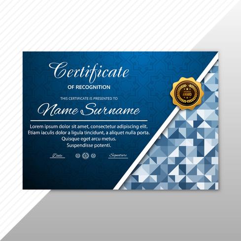 Zertifikat Premium-Vorlage Auszeichnungen Diplom Hintergrund Vektor