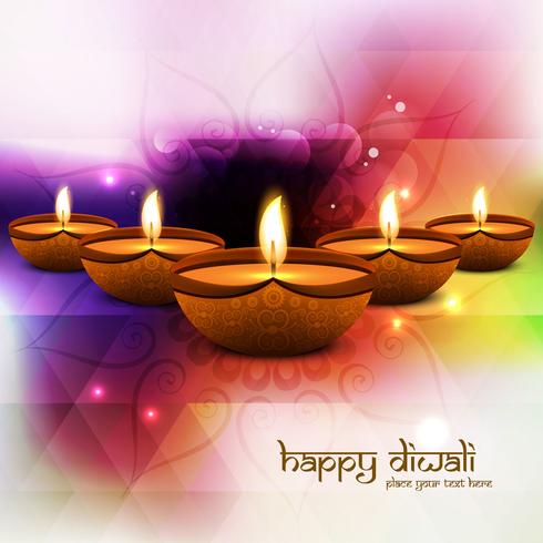 Glad diwali diya oljelampa festival bakgrunds illustration vektor