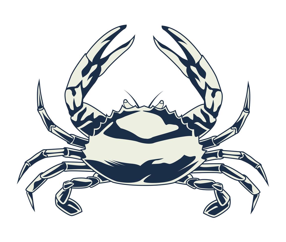 krabba djur nautiska grå element ikon vektor