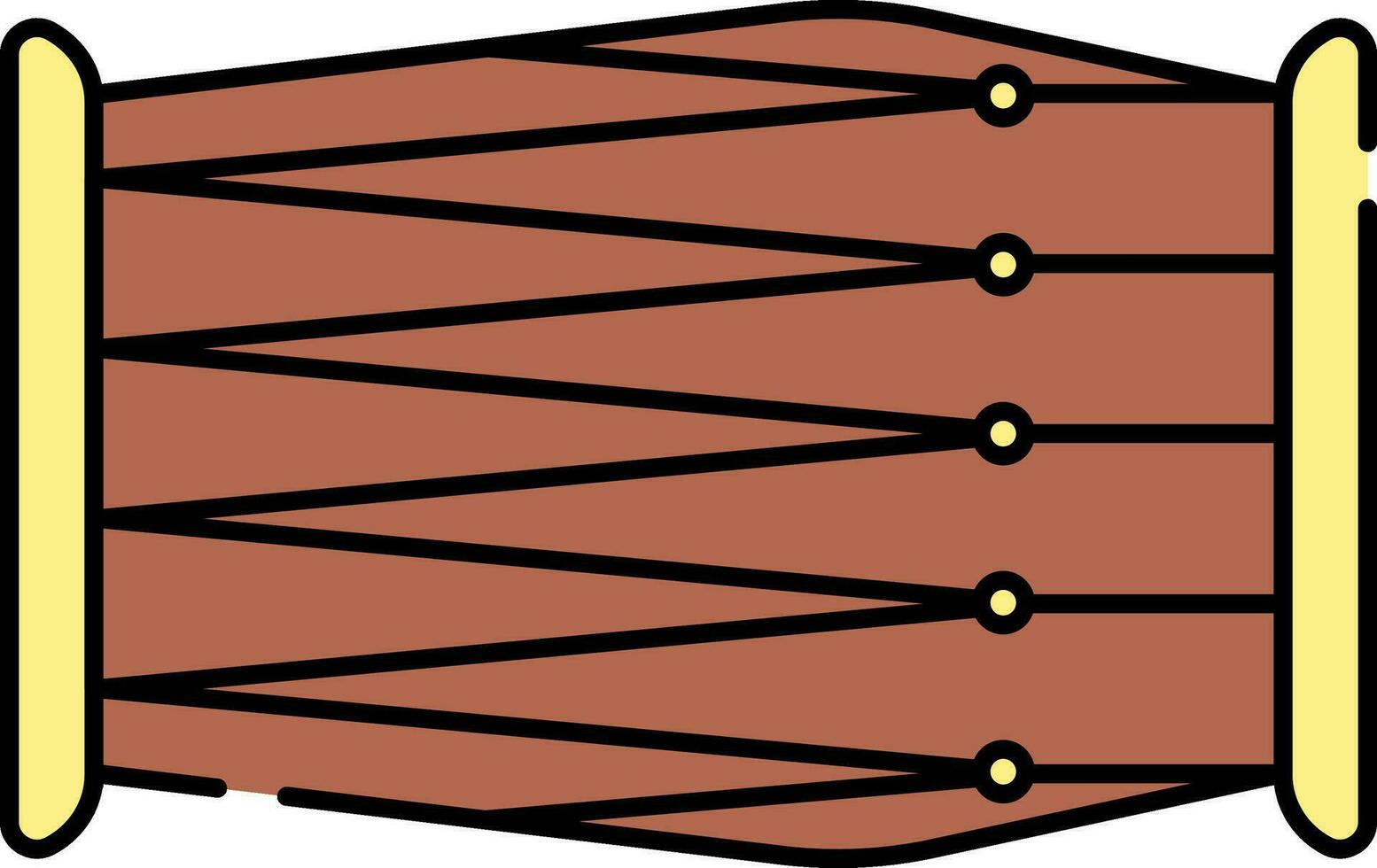 brun och gul musikalisk trumma ikon. vektor