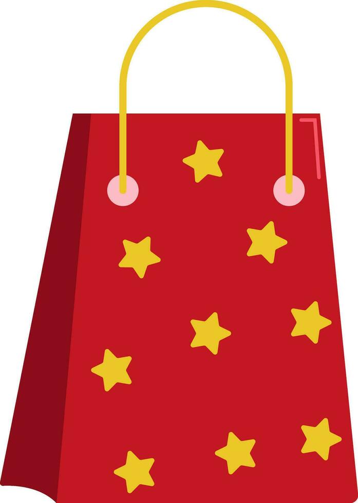 rot und Gelb Star Einkaufen Tasche eben Symbol. vektor