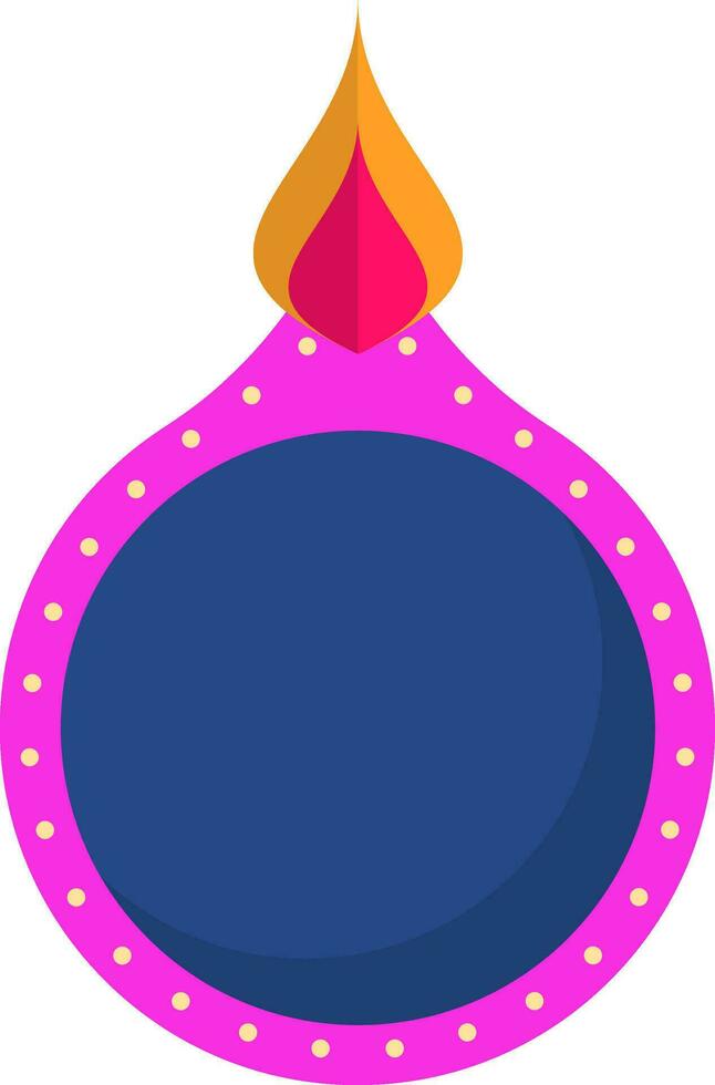 platt stil brinnande blommig olja lampa rosa och blå ikon. vektor