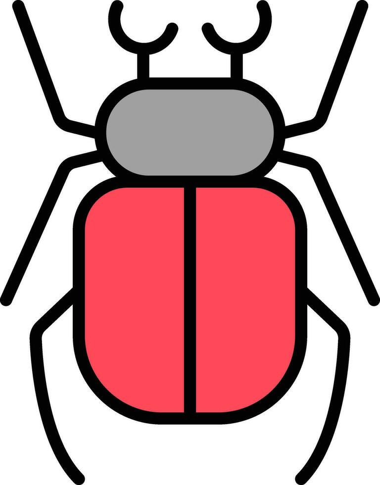 Melolontha oder Käfer Symbol im grau und rot Farbe. vektor