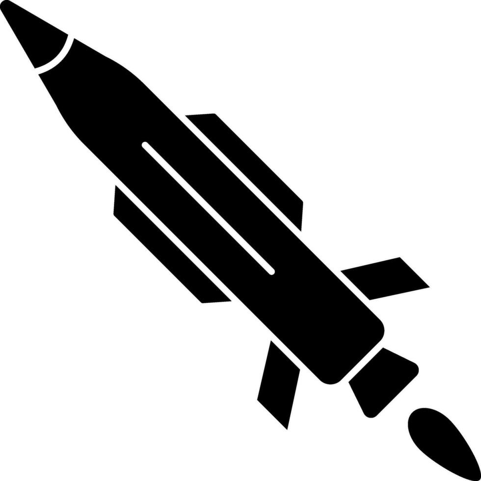 missil glyf ikon vektor