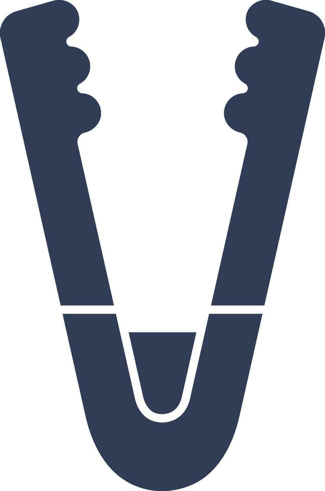 Zange Symbol im Blau und Weiß Farbe. vektor